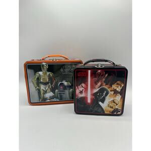 Lot of 2 Star Wars Metal Lunch Boxes / Pails / Tins GUC